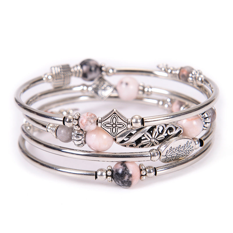 Bohemian Multi-layer Emperor Stone Winding Bracelet Four-layer Natural Stone Beaded Winding Bracelet Women's Jewelry Bohemian Multi-layer Emperor Stone Winding Bracelet Four-layer Natural Stone Beaded Winding Bracelet Women's Jewelry